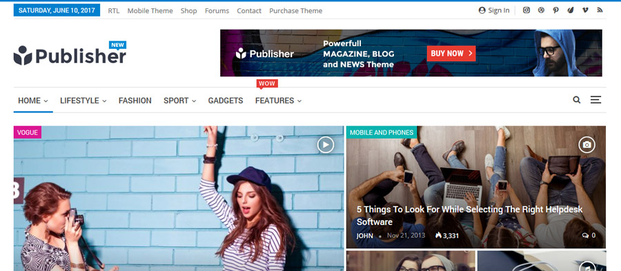 Publisher WordPress Theme